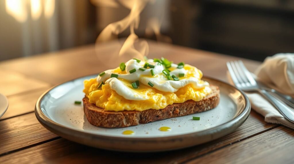Blue MountainStyle Scrambled Eggs with Ricotta Cloudle esoterristablecom Blue Mountain Style Scrambled Eggs with Ricotta Cloudle