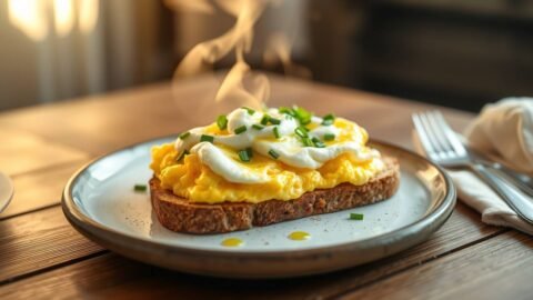 Blue Mountain Style Scrambled Eggs with Ricotta Cloudle