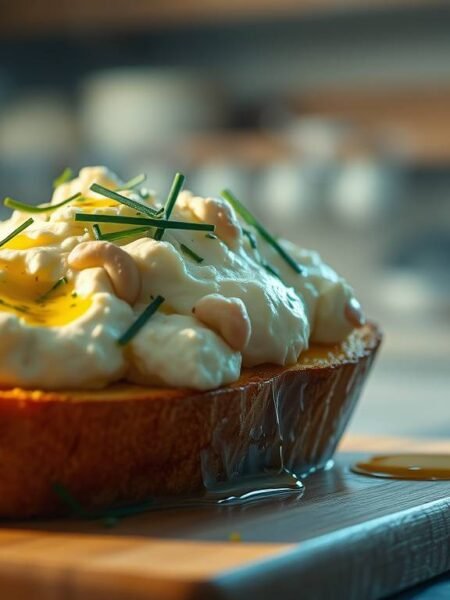 Cashew Ricotta Cloud on Toast with Chive Oil esoterristablecom Cashew Ricotta Cloud on Toast with Chive Oil