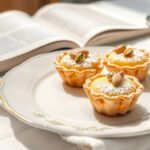 This describes the image for screen readers and improves SEO with keywords like vegan amandine and pistachio