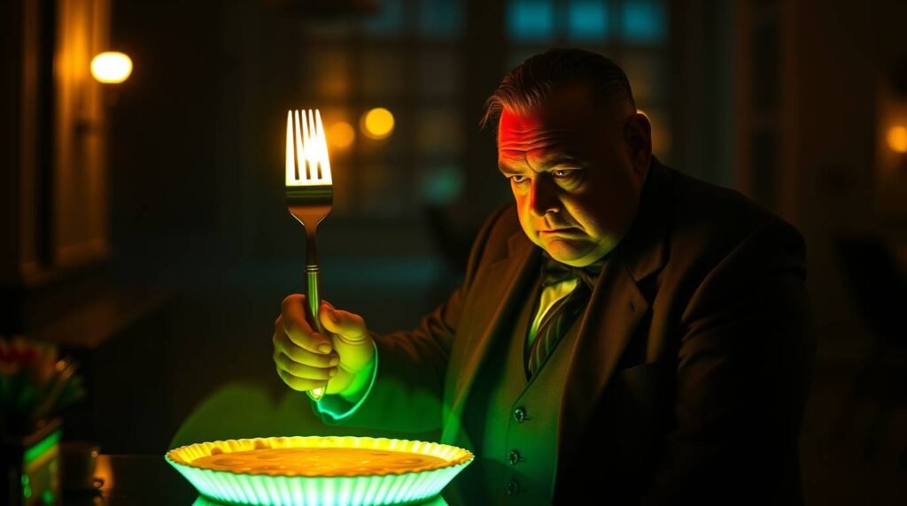 wolfeghostapprovesvegan esoterristablecom Ghostly Nero Wolfe sniffing a tartlet